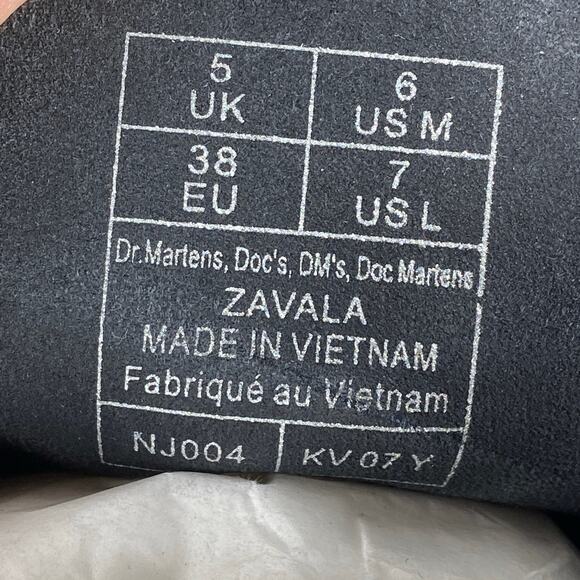 Dr Martens Zabala Black Leather Lace Up Combat Boots Women's Size 7 - Picture 5 of 10